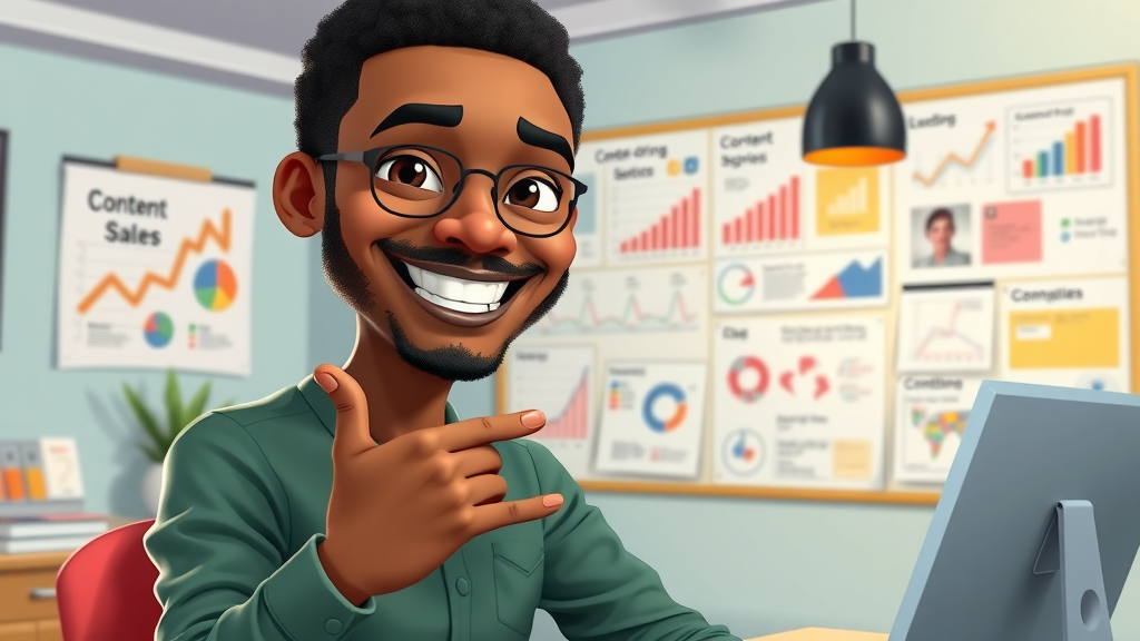 innovative African content strategist presenting data-driven content marketing Africa strategies in coworking space