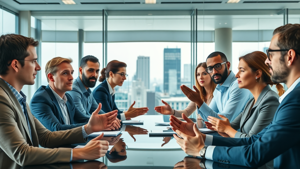 difference between persuasion: diverse team in tense meeting discussing the fine line between persuasion and manipulation