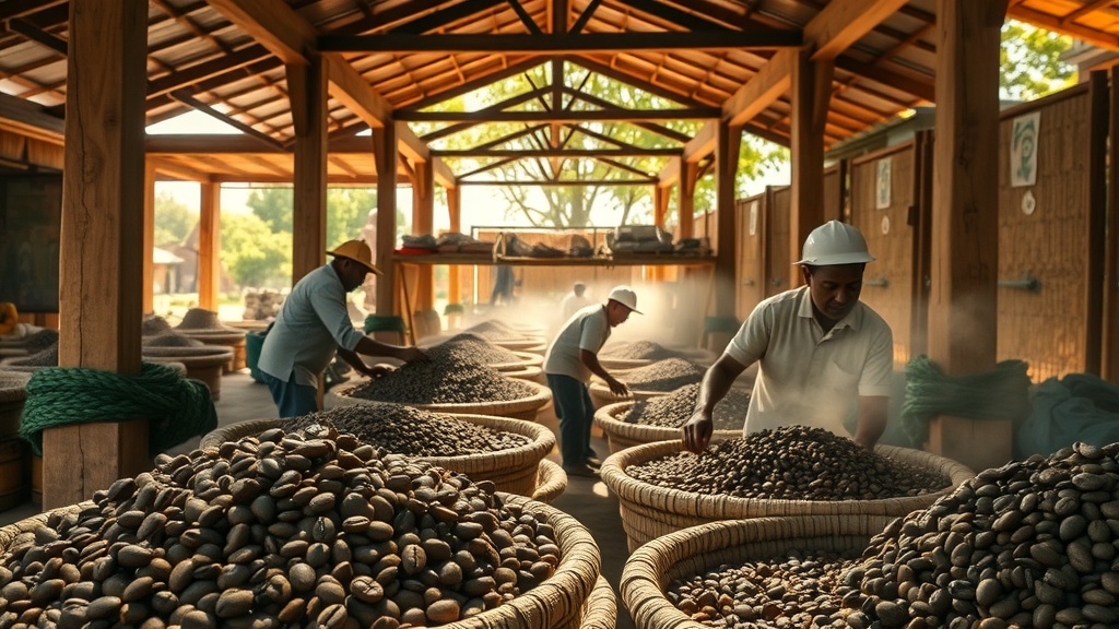 Hand sorting Ethiopian coffee beans reflects the Ethiopian coffee empire strategy.