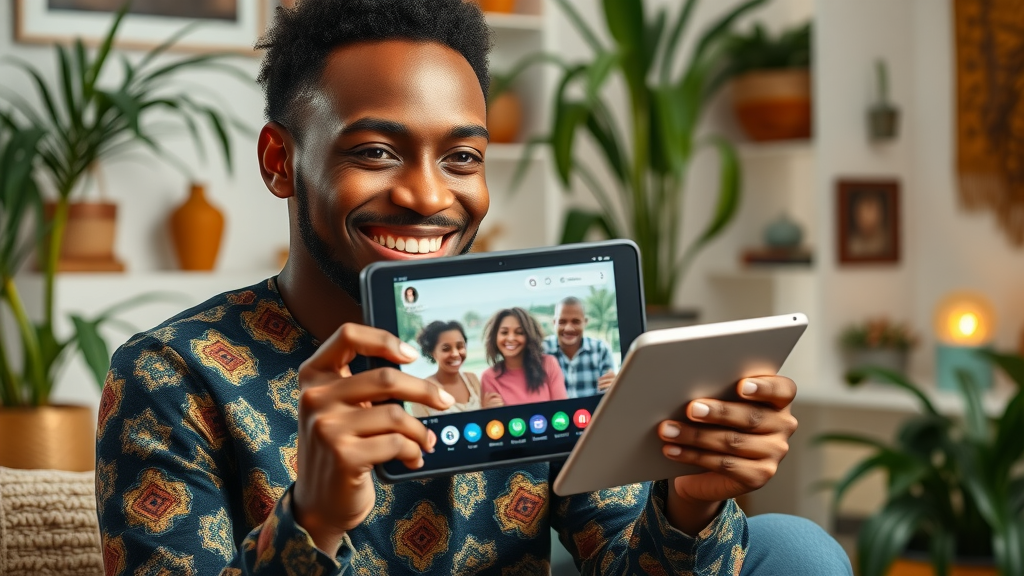 African social media marketing trends - African influencer engaging followers on Ayoba and TikTok