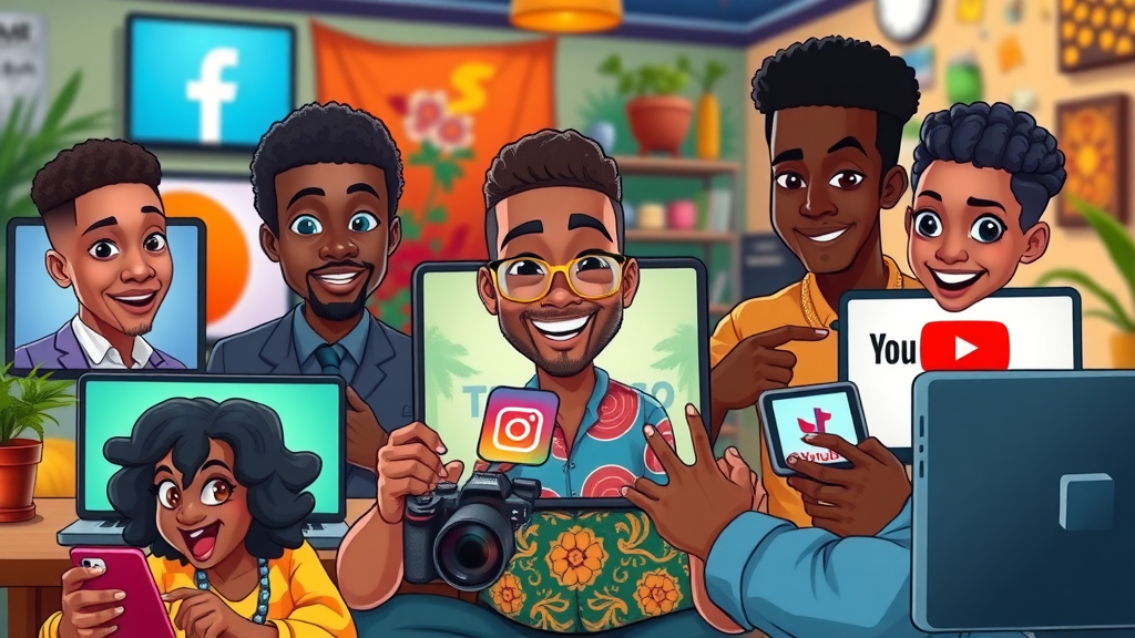 African content creators producing video content for social media platforms in Africa