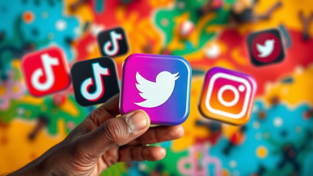 African social media marketing trends - African social media platform logos TikTok Ayoba Twitter Spaces Instagram