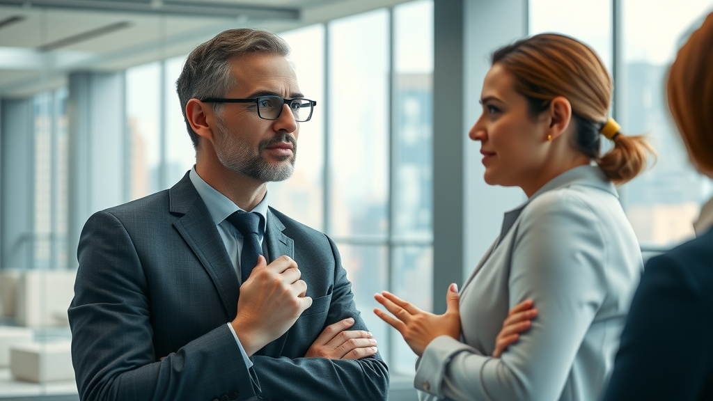 ethical persuasion vs manipulation - Business professionals reflecting on ethical dilemmas in a modern office, strategic discussion