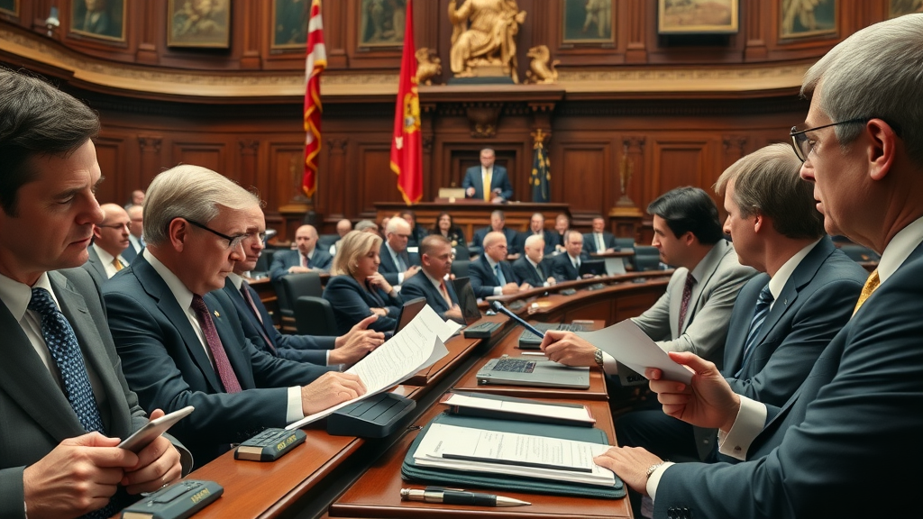 ethical persuasion vs manipulation - Policy makers and tech experts debating digital regulation at a legislative hearing